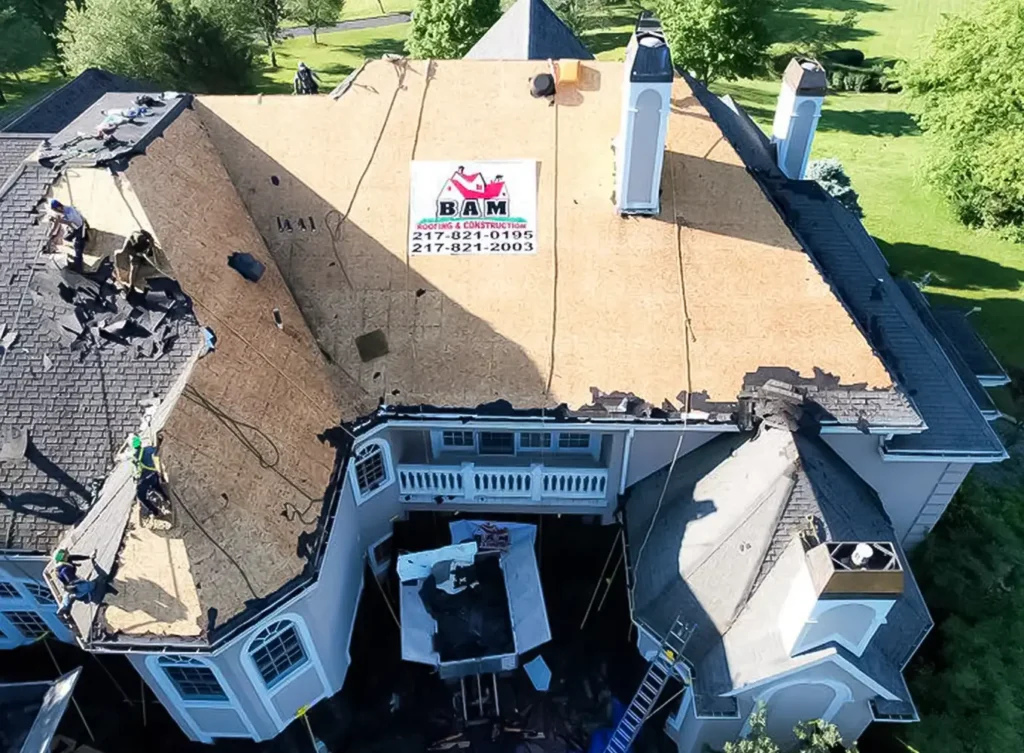 effingham illinois home having it's roof replaced by Bam Roofing & Construction