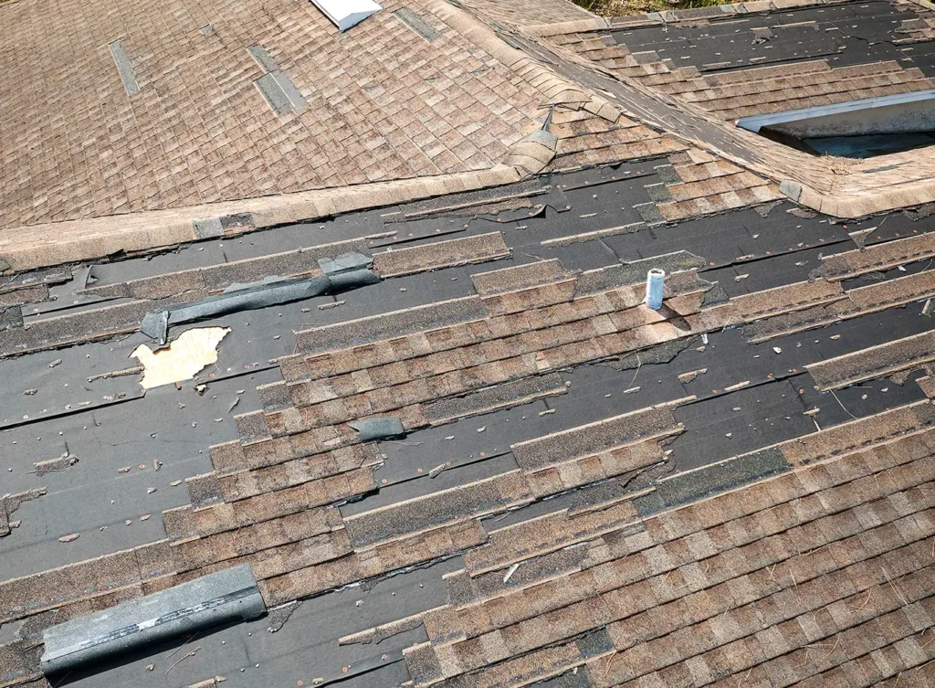 wind damaged roof needing emergency restoration effingham il